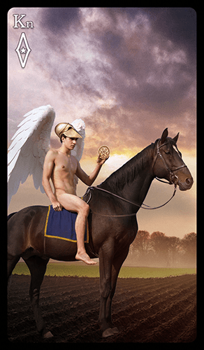 Upright 'Knight of Pentacles' Tarot card