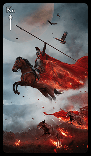 Upright 'Knight of Wands' Tarot card