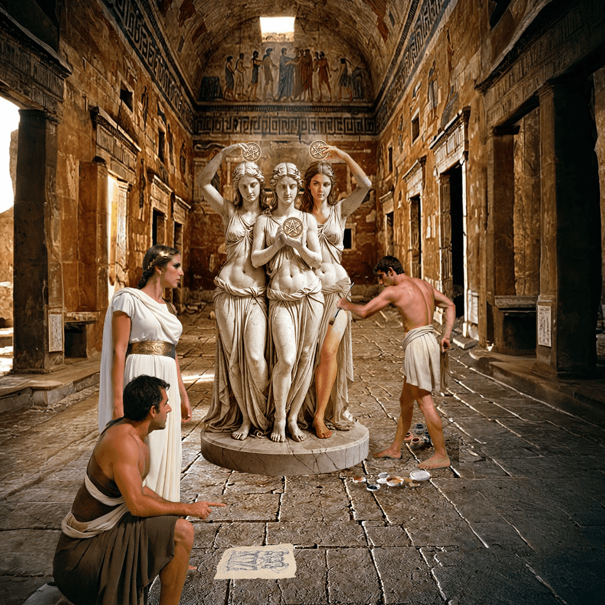 Hero image for 'Three of Pentacles' Tarot card