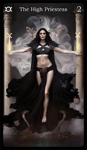 Upright 'The High Priestess' Tarot card