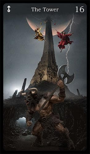 Upright 'The Tower' Tarot card