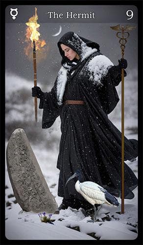Upright 'The Hermit' Tarot card