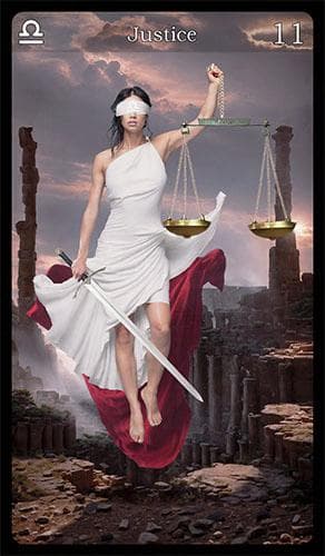 Upright 'Justice' Tarot card