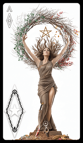 Upright 'Ace of Pentacles' Tarot card