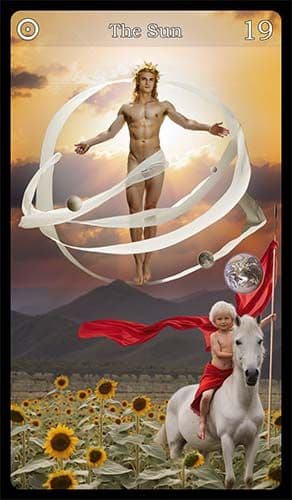 Upright 'The Sun' Tarot card