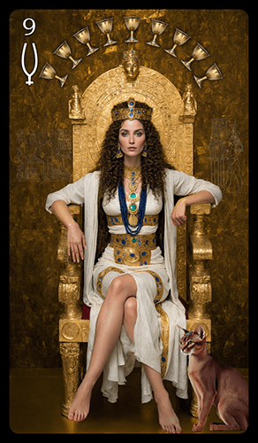 Upright 'Nine of Cups' Tarot card