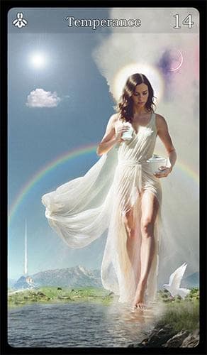 Upright 'Temperance' Tarot card